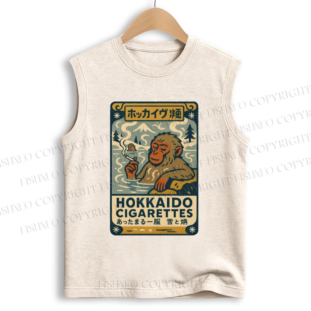 Unisex Vintage Monkey Printed Cotton Tank Top