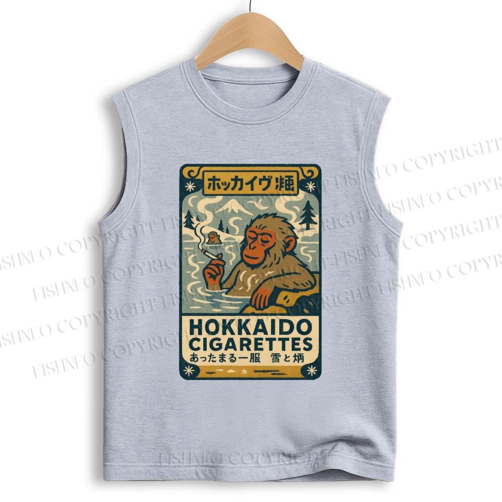 Unisex Vintage Monkey Printed Cotton Tank Top