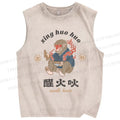 Unisex Noodle House Printed Washed Tank Top