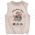 Unisex Noodle House Printed Washed Tank Top