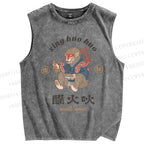 Unisex Noodle House Printed Washed Tank Top