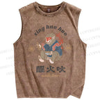 Unisex Noodle House Printed Washed Tank Top