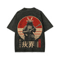 Guitarist Samurai Japanese Style Front And Back Printing Washed T-shirt