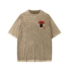 Guitarist Samurai Japanese Style Front And Back Printing Washed T-shirt