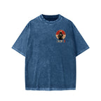 Guitarist Samurai Japanese Style Front And Back Printing Washed T-shirt