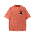 Guitarist Samurai Japanese Style Front And Back Printing Washed T-shirt