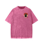 Guitarist Samurai Japanese Style Front And Back Printing Washed T-shirt