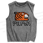 Unisex Soul Goods Tiger Printed Washed Tank Top