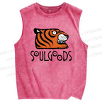 Unisex Soul Goods Tiger Printed Washed Tank Top
