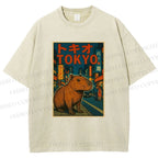Unisex Tokyo Printed Washed Tee