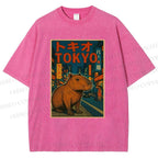 Unisex Tokyo Printed Washed Tee