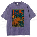 Unisex Tokyo Printed Washed Tee