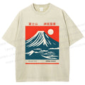 Unisex Mount Fuji Printed Washed Tee