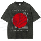 Unisex Bask In The Sun Printed Washed Tee
