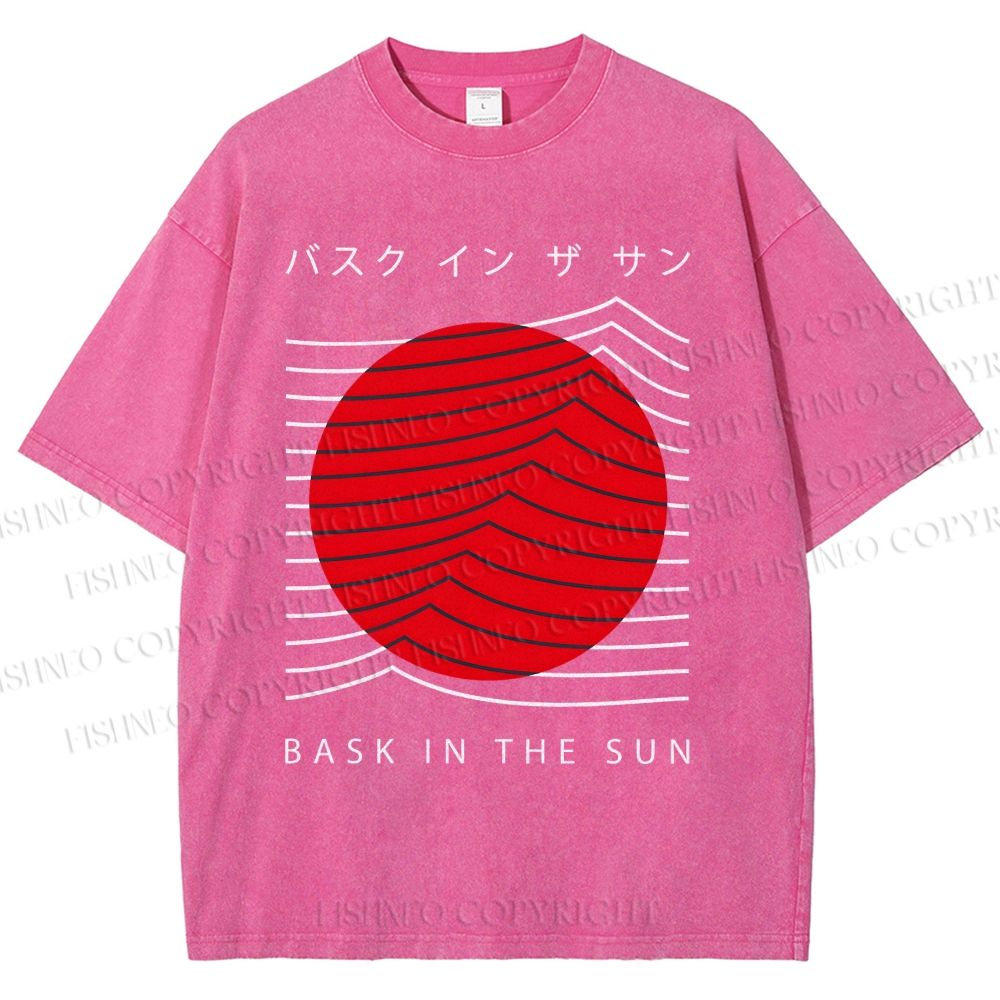 Unisex Bask In The Sun Printed Washed Tee