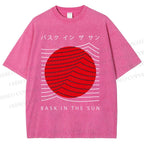 Unisex Bask In The Sun Printed Washed Tee