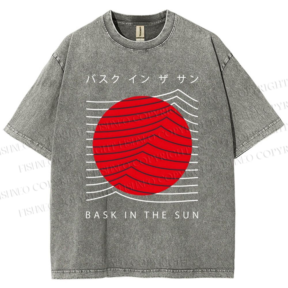 Unisex Bask In The Sun Printed Washed Tee