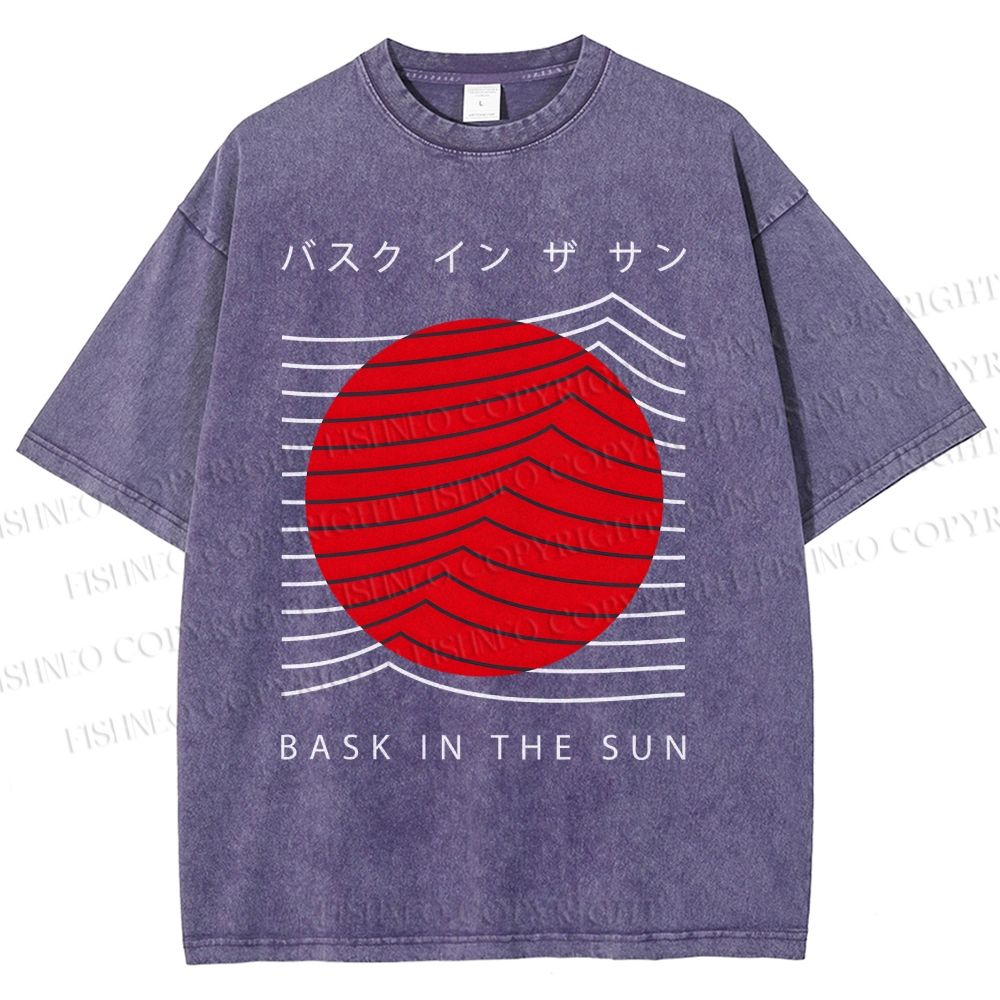 Unisex Bask In The Sun Printed Washed Tee