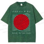 Unisex Bask In The Sun Printed Washed Tee