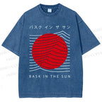 Unisex Bask In The Sun Printed Washed Tee