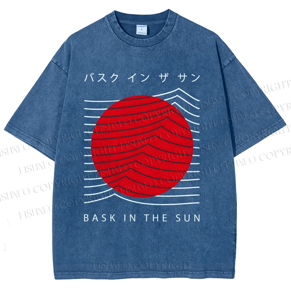Unisex Bask In The Sun Printed Washed Tee