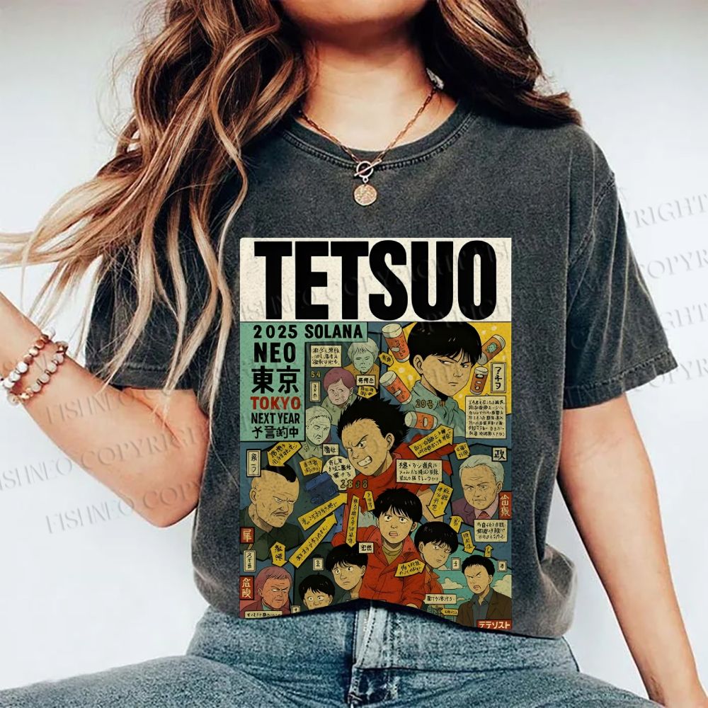 Unisex Tetsuo Printed Washed Tee