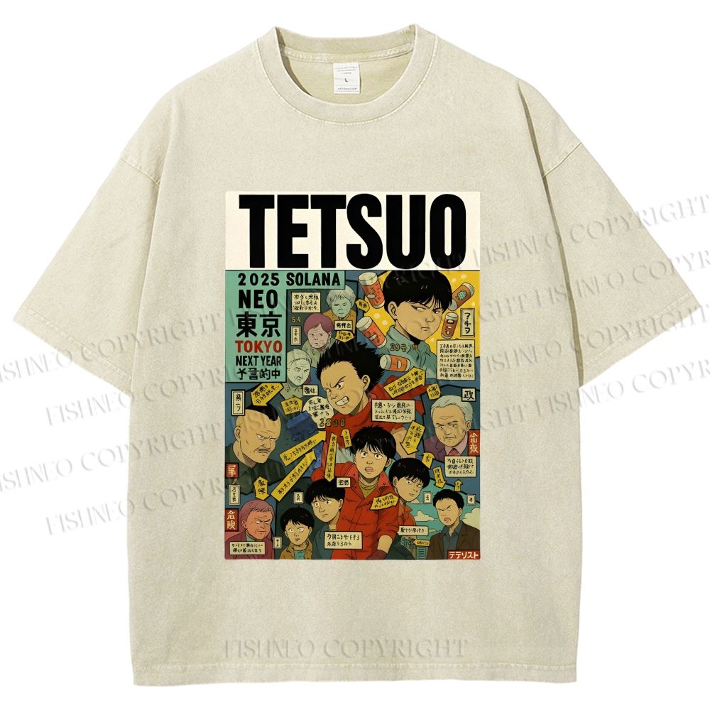 Unisex Tetsuo Printed Washed Tee