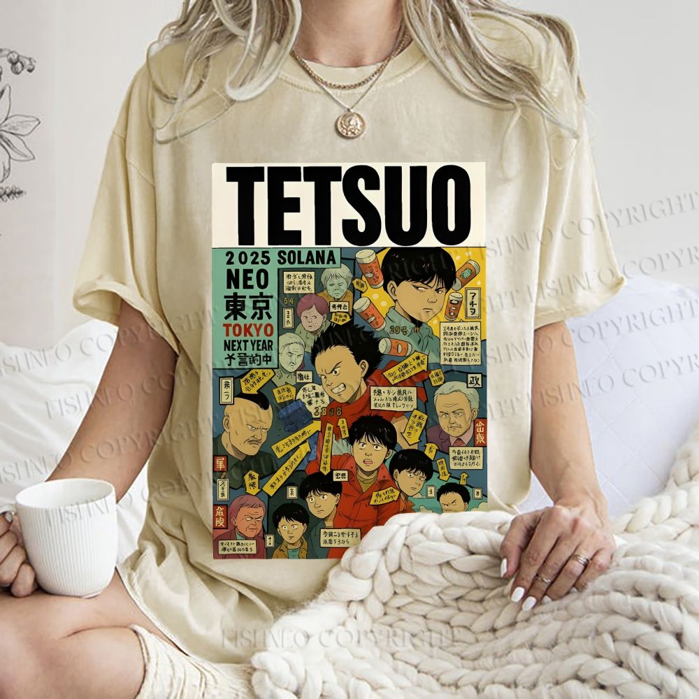 Unisex Tetsuo Printed Washed Tee
