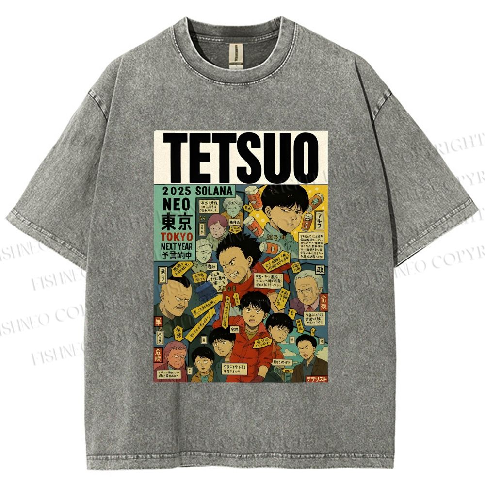 Unisex Tetsuo Printed Washed Tee