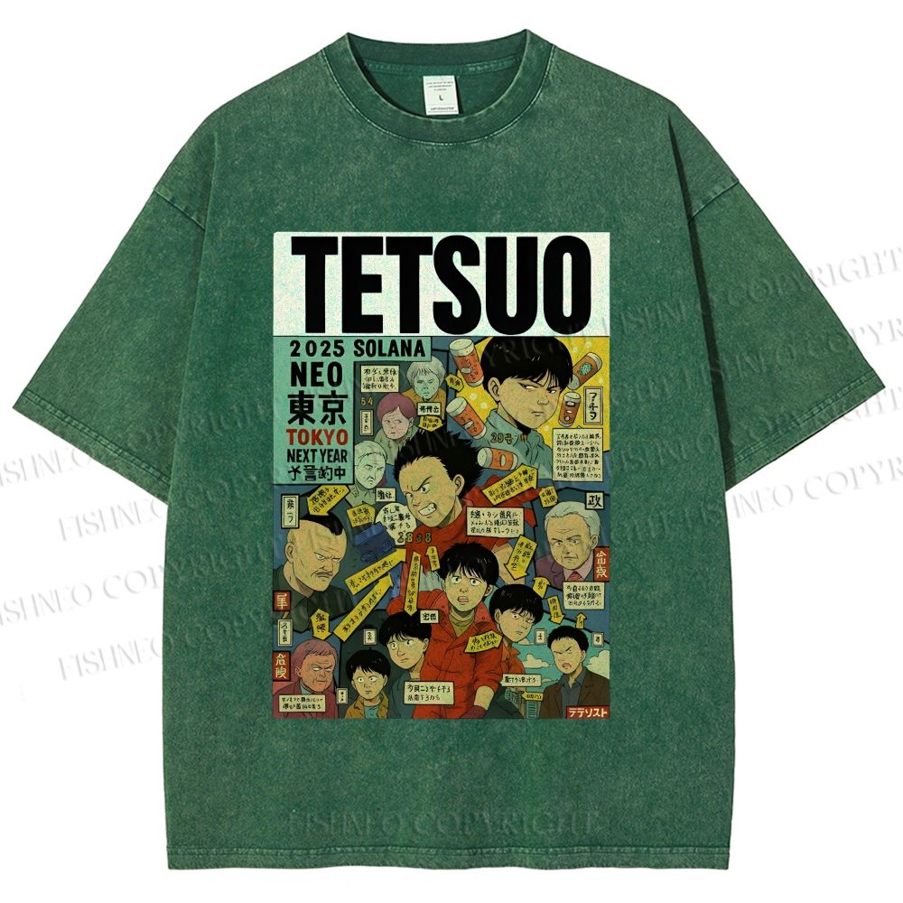Unisex Tetsuo Printed Washed Tee