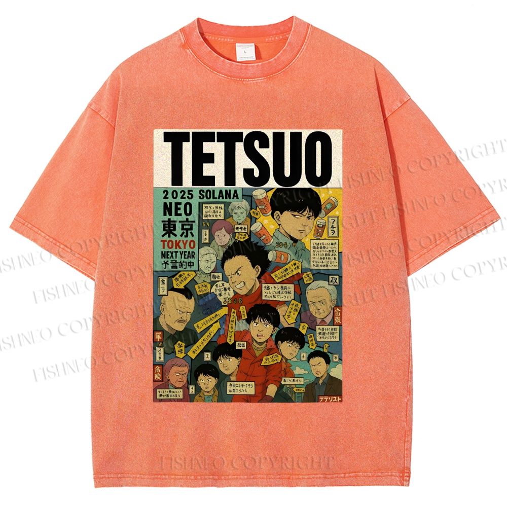 Unisex Tetsuo Printed Washed Tee