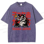 Unisex Osaka Japan Tiger Printed Washed Tee