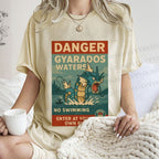 Unisex Danger Gyarados Printed Washed Tee