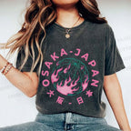 Unisex Earth Osaka Japan Printed Washed Tee