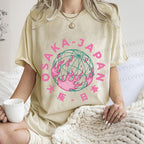 Unisex Earth Osaka Japan Printed Washed Tee