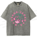 Unisex Earth Osaka Japan Printed Washed Tee