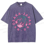 Unisex Earth Osaka Japan Printed Washed Tee
