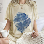 Unisex Annual Rings Printed Washed Tee