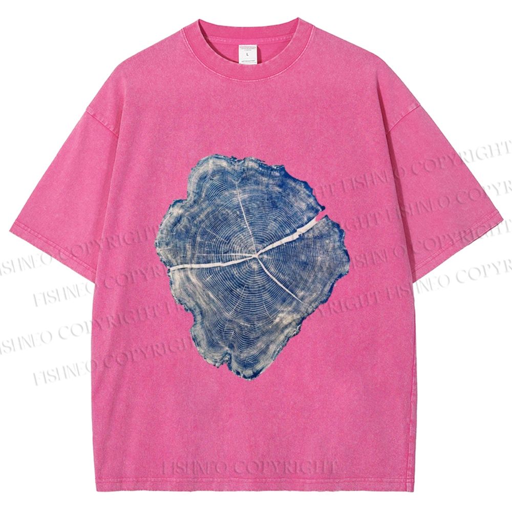 Unisex Annual Rings Printed Washed Tee