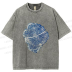 Unisex Annual Rings Printed Washed Tee