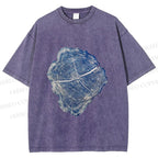 Unisex Annual Rings Printed Washed Tee
