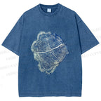 Unisex Annual Rings Printed Washed Tee