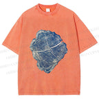 Unisex Annual Rings Printed Washed Tee