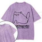 Unisex I need ibuprofen Cat Vintage Design Back Washed Tee