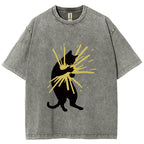 Cat Holding Light Washed T-Shirt