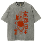 Kyoto Kitsune Vintage Wash Japanese Design T-Shirt