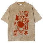 Kyoto Kitsune Vintage Wash Japanese Design T-Shirt