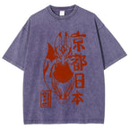 Kyoto Kitsune Vintage Wash Japanese Design T-Shirt