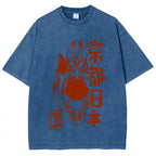 Kyoto Kitsune Vintage Wash Japanese Design T-Shirt
