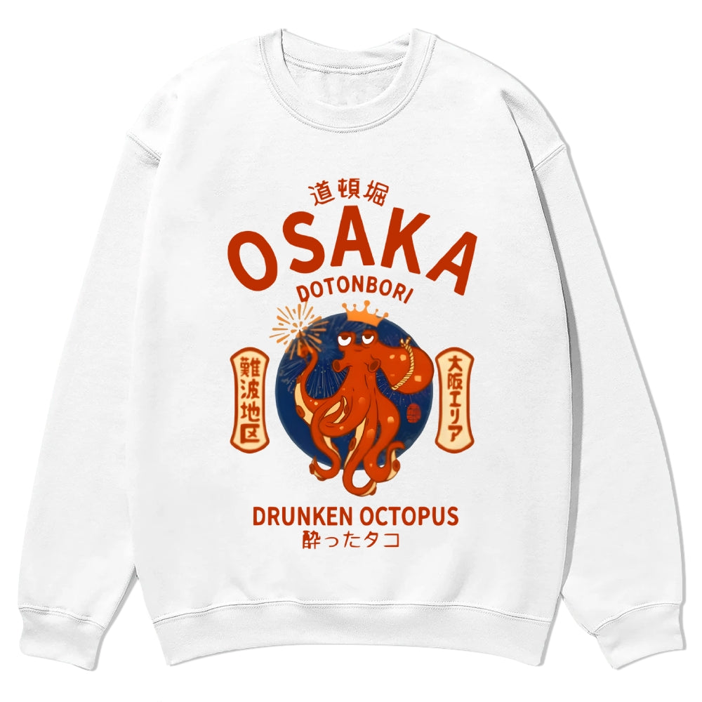 Osaka Dotonbori Drunken Octopus Cotton Sweatshirt